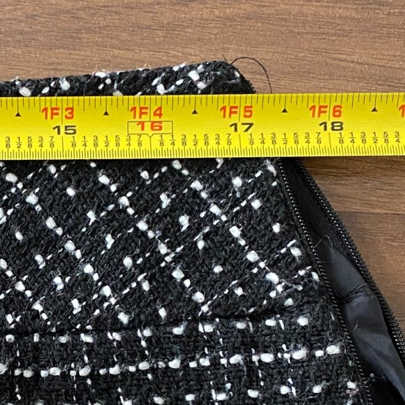 LOFT Black and White Wool Blend Skirt, - Picture 6 of 7
